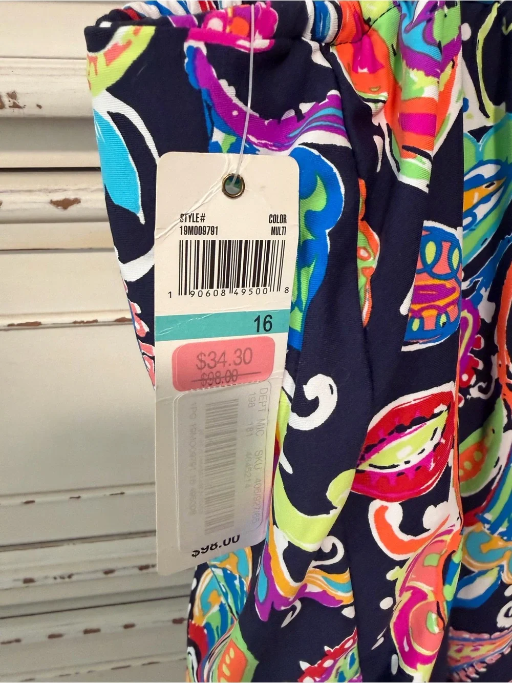 Navy Multicolor Paisley One-Piece Swimsuit